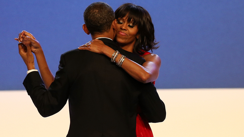 Illustration for article titled POTUS and His 'Better Half,' Michelle Obama, Dance Cheek to Cheek